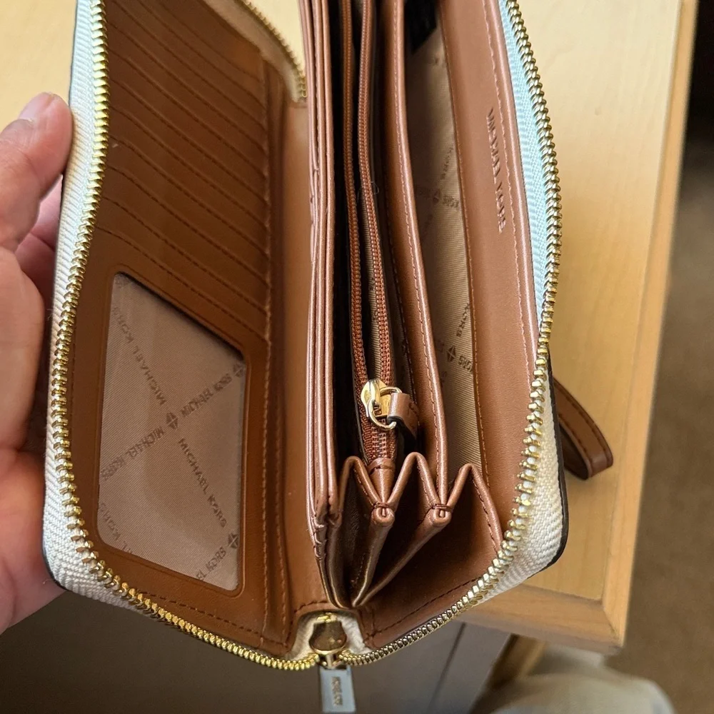 Michael Kors Light Beige Patterned Wristlet - Picture 3 of 4